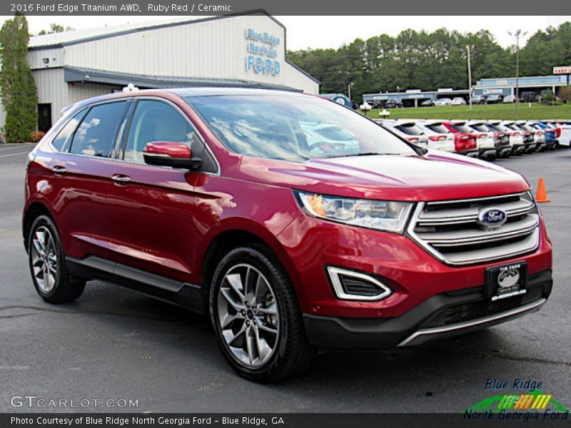 Ruby Red / Ceramic 2016 Ford Edge Titanium AWD