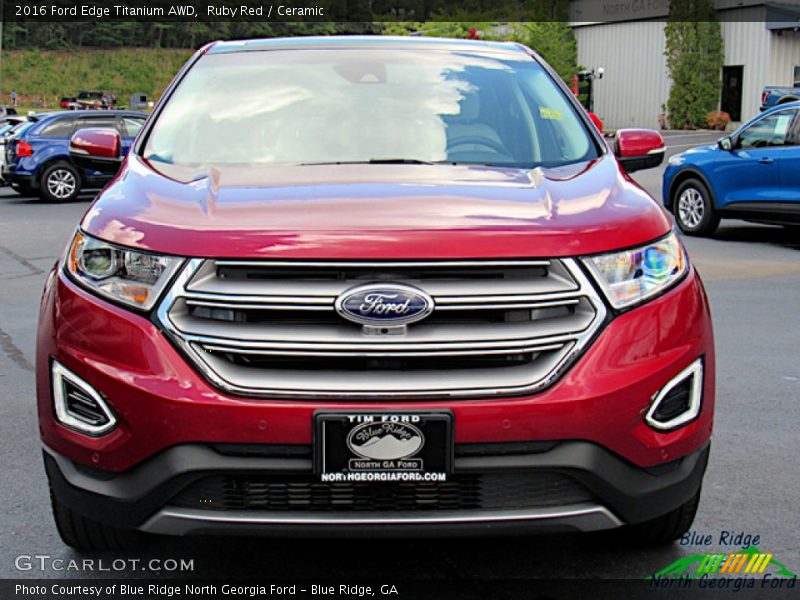 Ruby Red / Ceramic 2016 Ford Edge Titanium AWD