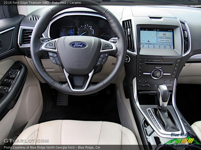 Ruby Red / Ceramic 2016 Ford Edge Titanium AWD
