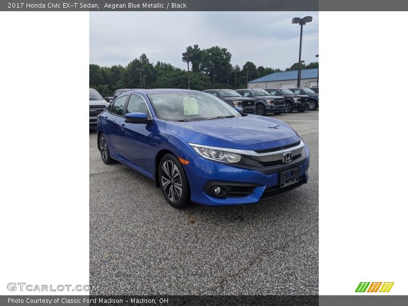 Aegean Blue Metallic / Black 2017 Honda Civic EX-T Sedan