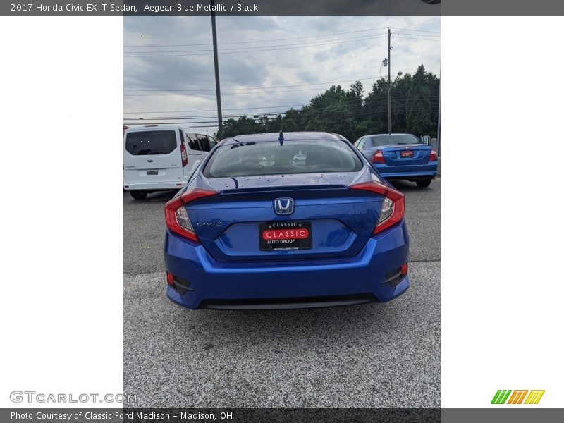 Aegean Blue Metallic / Black 2017 Honda Civic EX-T Sedan
