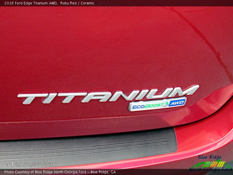Ruby Red / Ceramic 2016 Ford Edge Titanium AWD
