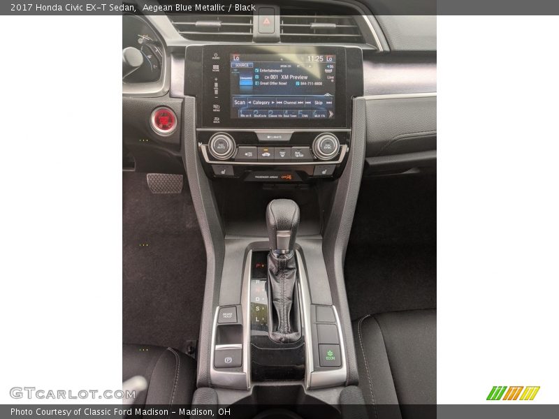 Aegean Blue Metallic / Black 2017 Honda Civic EX-T Sedan