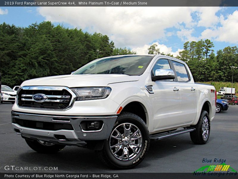 White Platinum Tri-Coat / Medium Stone 2019 Ford Ranger Lariat SuperCrew 4x4