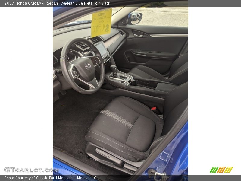 Aegean Blue Metallic / Black 2017 Honda Civic EX-T Sedan
