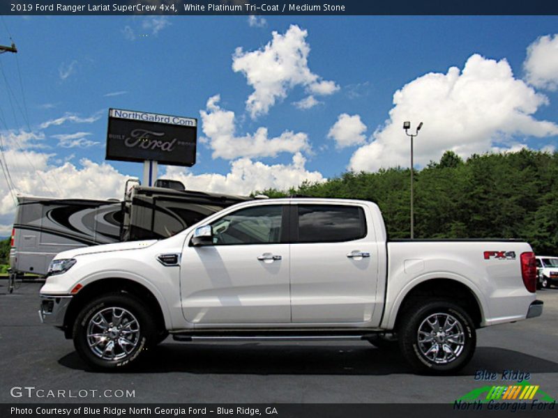 White Platinum Tri-Coat / Medium Stone 2019 Ford Ranger Lariat SuperCrew 4x4