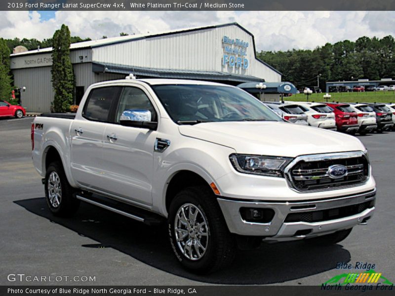 White Platinum Tri-Coat / Medium Stone 2019 Ford Ranger Lariat SuperCrew 4x4