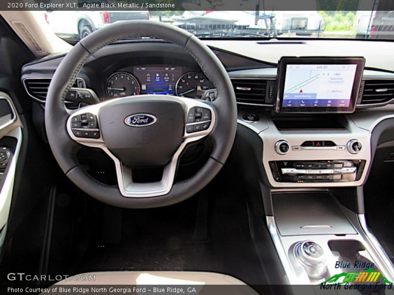Agate Black Metallic / Sandstone 2020 Ford Explorer XLT