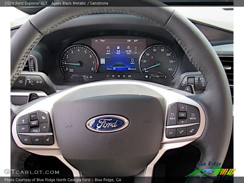 Agate Black Metallic / Sandstone 2020 Ford Explorer XLT