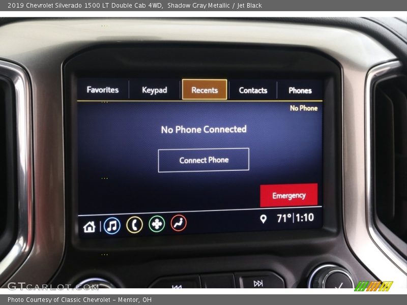 Shadow Gray Metallic / Jet Black 2019 Chevrolet Silverado 1500 LT Double Cab 4WD