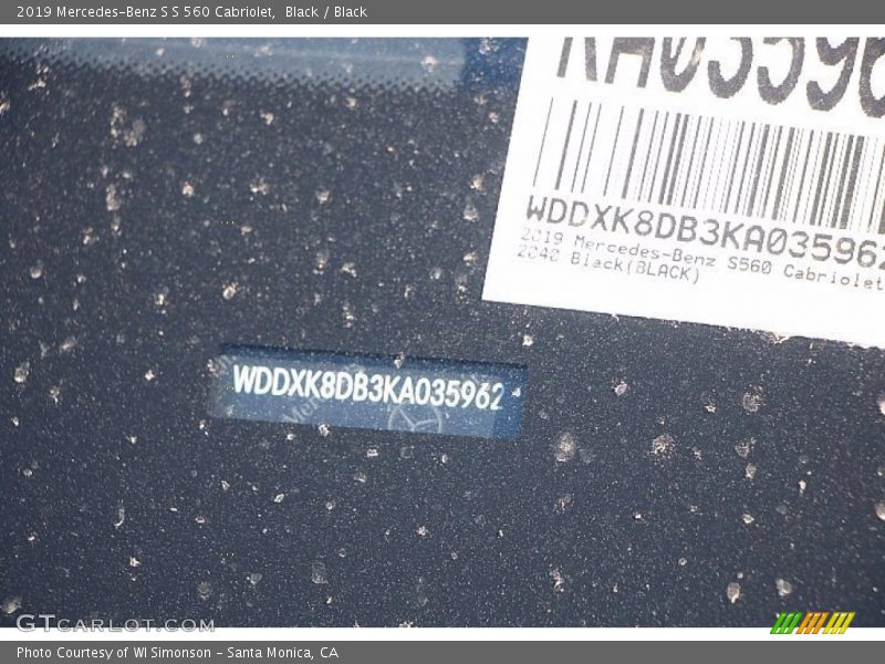 Black / Black 2019 Mercedes-Benz S S 560 Cabriolet
