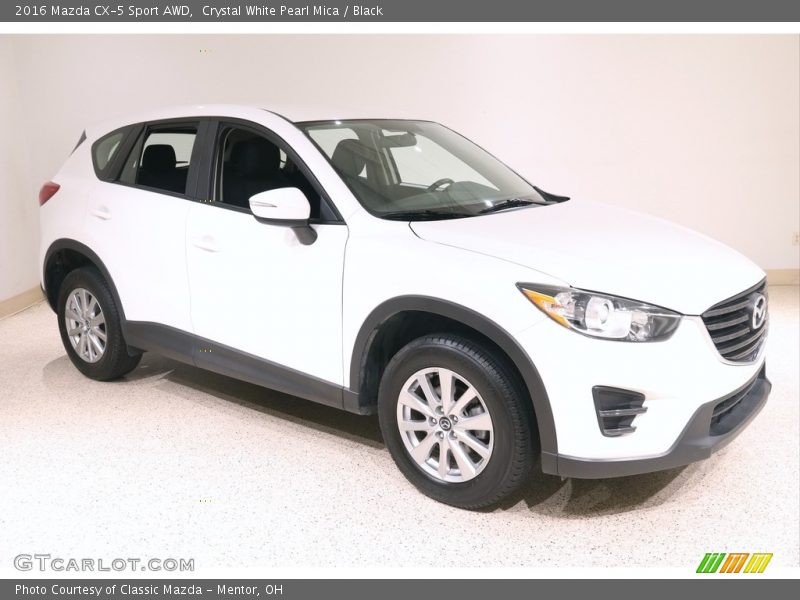 Crystal White Pearl Mica / Black 2016 Mazda CX-5 Sport AWD