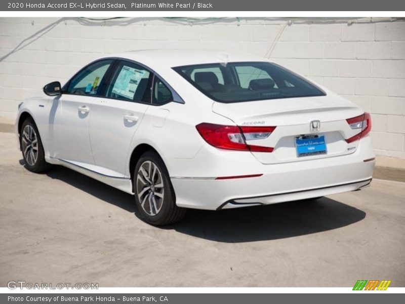 Platinum White Pearl / Black 2020 Honda Accord EX-L Hybrid Sedan
