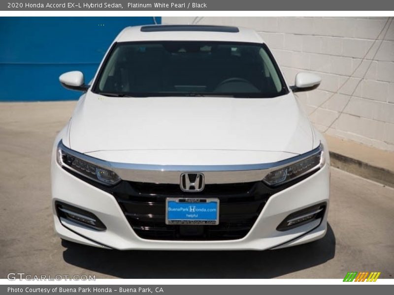 Platinum White Pearl / Black 2020 Honda Accord EX-L Hybrid Sedan