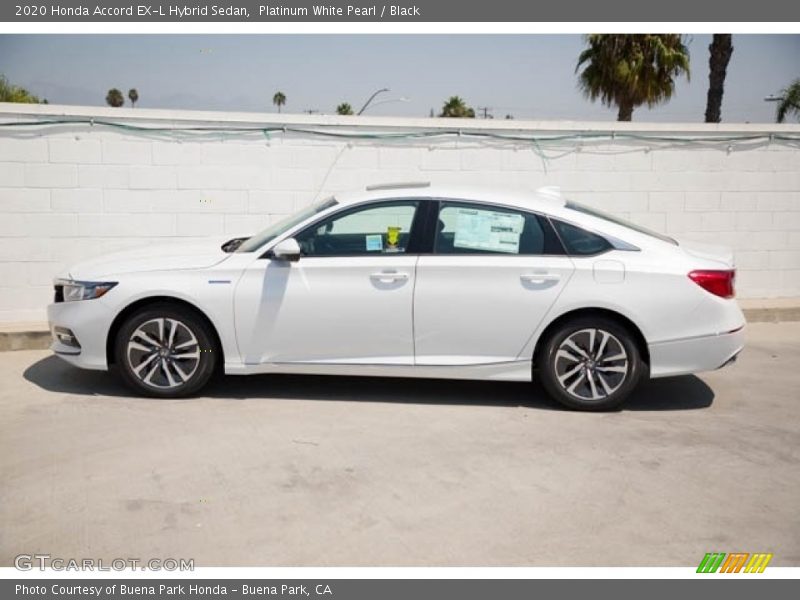 Platinum White Pearl / Black 2020 Honda Accord EX-L Hybrid Sedan