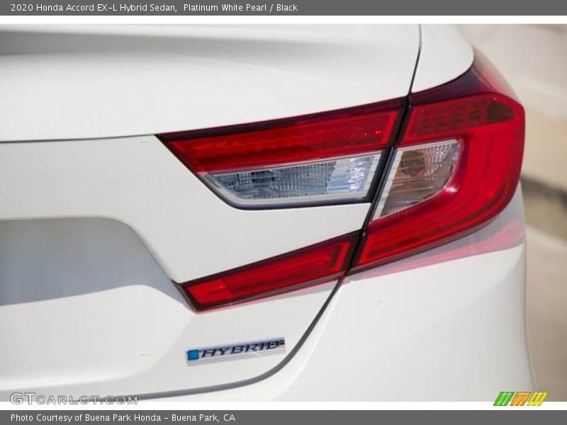 Platinum White Pearl / Black 2020 Honda Accord EX-L Hybrid Sedan