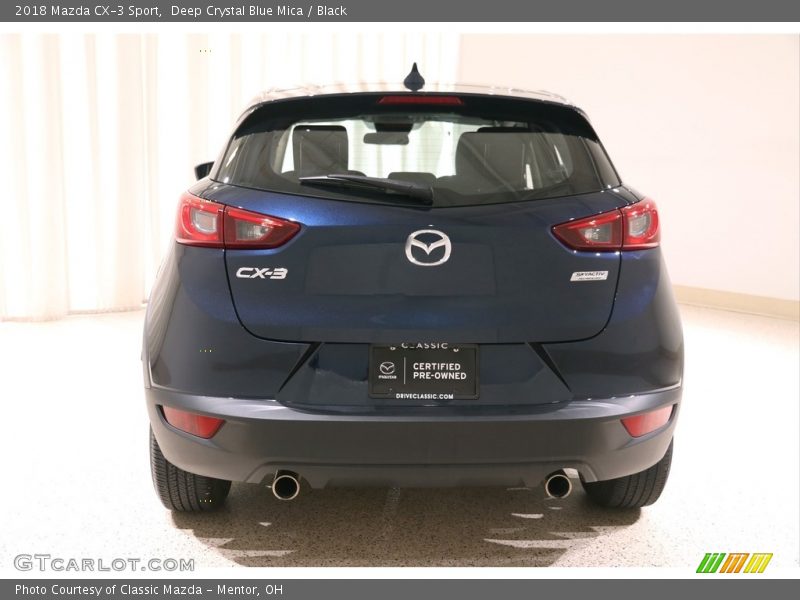 Deep Crystal Blue Mica / Black 2018 Mazda CX-3 Sport