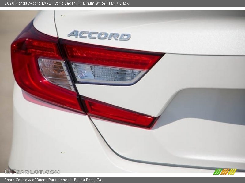 Platinum White Pearl / Black 2020 Honda Accord EX-L Hybrid Sedan