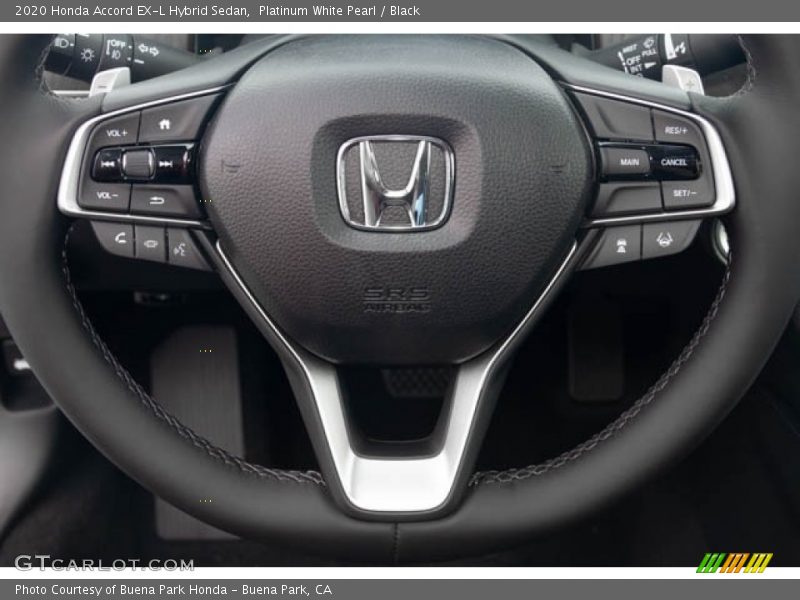 Platinum White Pearl / Black 2020 Honda Accord EX-L Hybrid Sedan