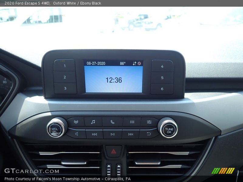 Oxford White / Ebony Black 2020 Ford Escape S 4WD