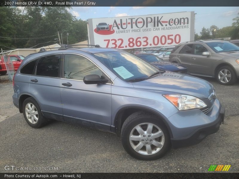 Royal Blue Pearl / Gray 2007 Honda CR-V EX 4WD