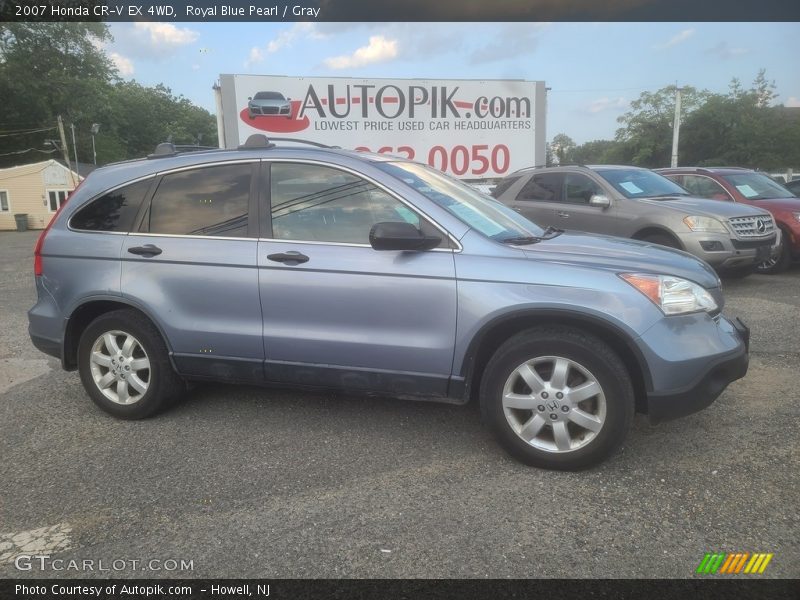 Royal Blue Pearl / Gray 2007 Honda CR-V EX 4WD