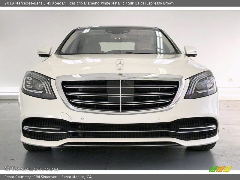designo Diamond White Metallic / Silk Beige/Espresso Brown 2019 Mercedes-Benz S 450 Sedan