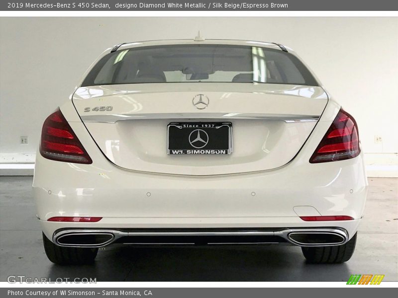 designo Diamond White Metallic / Silk Beige/Espresso Brown 2019 Mercedes-Benz S 450 Sedan