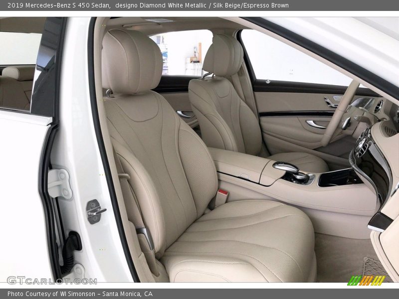 designo Diamond White Metallic / Silk Beige/Espresso Brown 2019 Mercedes-Benz S 450 Sedan