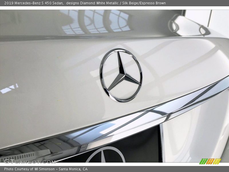 designo Diamond White Metallic / Silk Beige/Espresso Brown 2019 Mercedes-Benz S 450 Sedan
