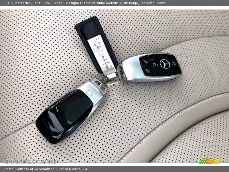 designo Diamond White Metallic / Silk Beige/Espresso Brown 2019 Mercedes-Benz S 450 Sedan