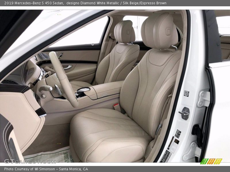designo Diamond White Metallic / Silk Beige/Espresso Brown 2019 Mercedes-Benz S 450 Sedan