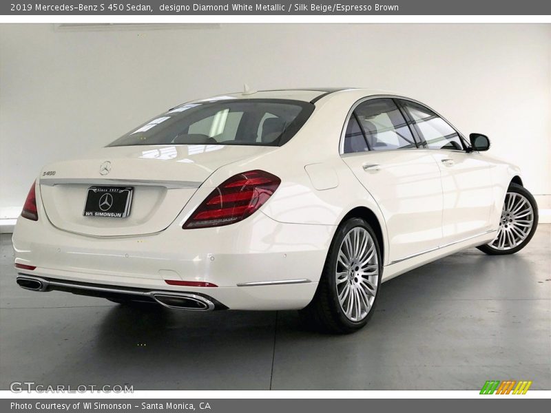 designo Diamond White Metallic / Silk Beige/Espresso Brown 2019 Mercedes-Benz S 450 Sedan