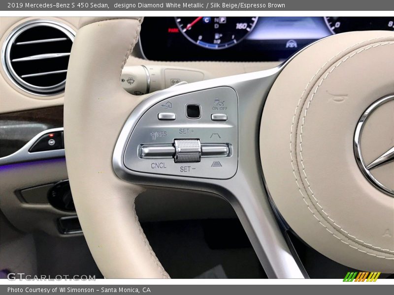 designo Diamond White Metallic / Silk Beige/Espresso Brown 2019 Mercedes-Benz S 450 Sedan