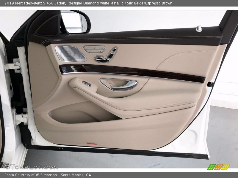 designo Diamond White Metallic / Silk Beige/Espresso Brown 2019 Mercedes-Benz S 450 Sedan
