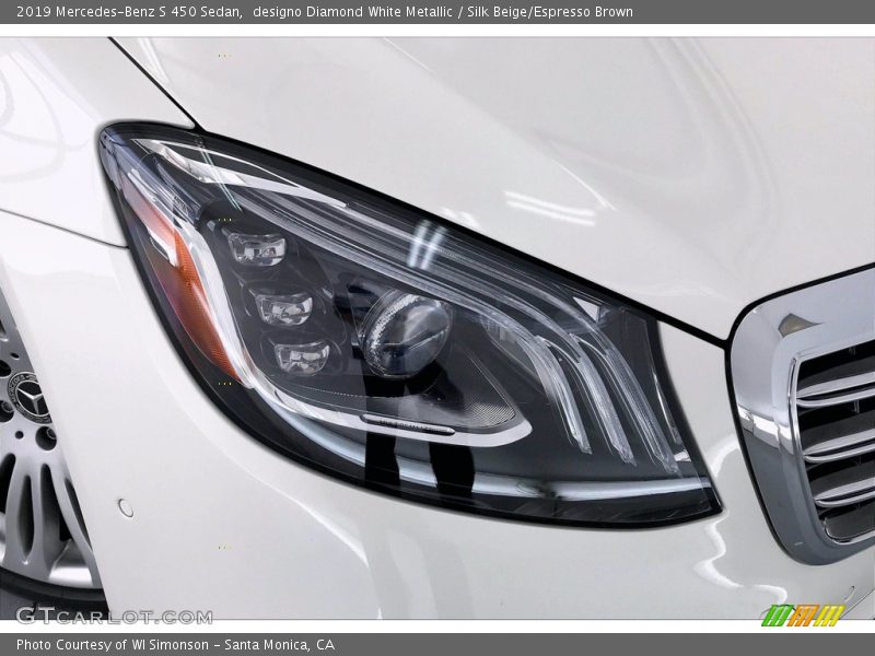designo Diamond White Metallic / Silk Beige/Espresso Brown 2019 Mercedes-Benz S 450 Sedan