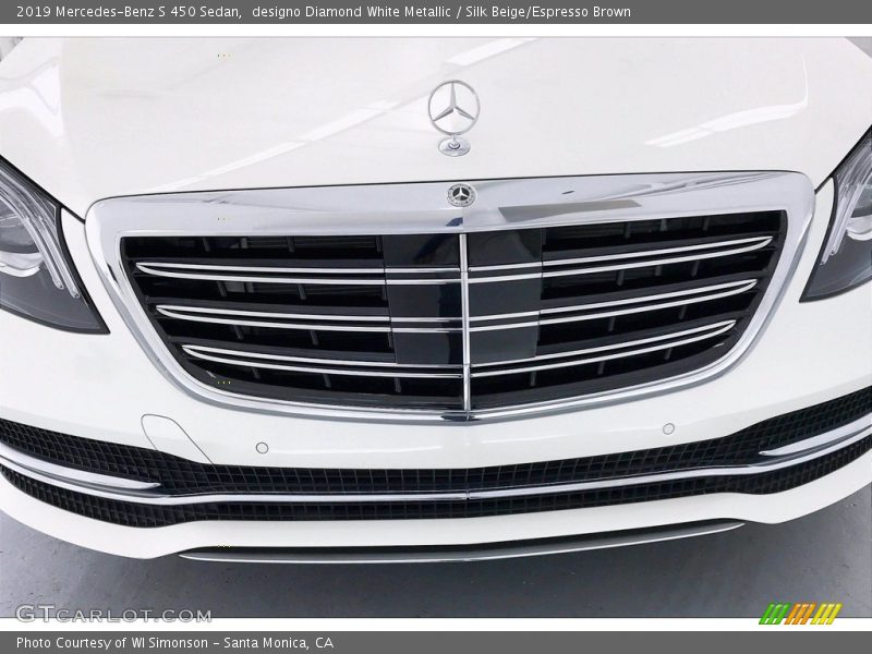 designo Diamond White Metallic / Silk Beige/Espresso Brown 2019 Mercedes-Benz S 450 Sedan