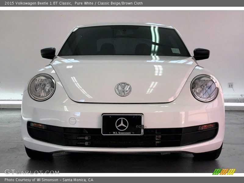 Pure White / Classic Beige/Brown Cloth 2015 Volkswagen Beetle 1.8T Classic