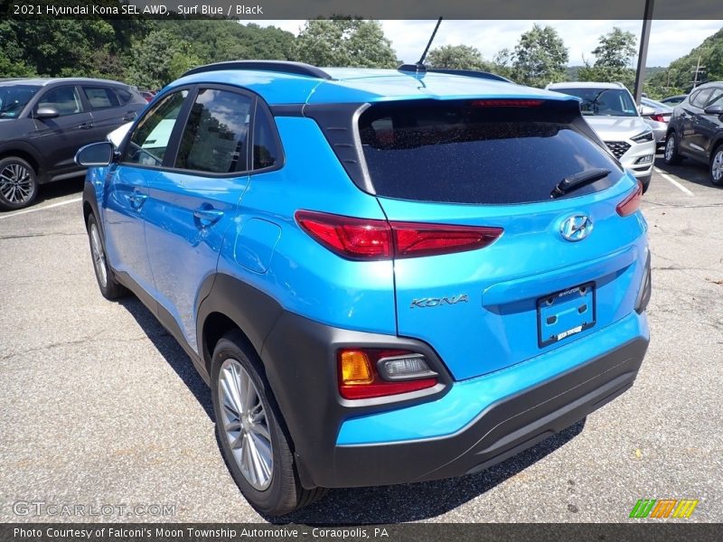 Surf Blue / Black 2021 Hyundai Kona SEL AWD
