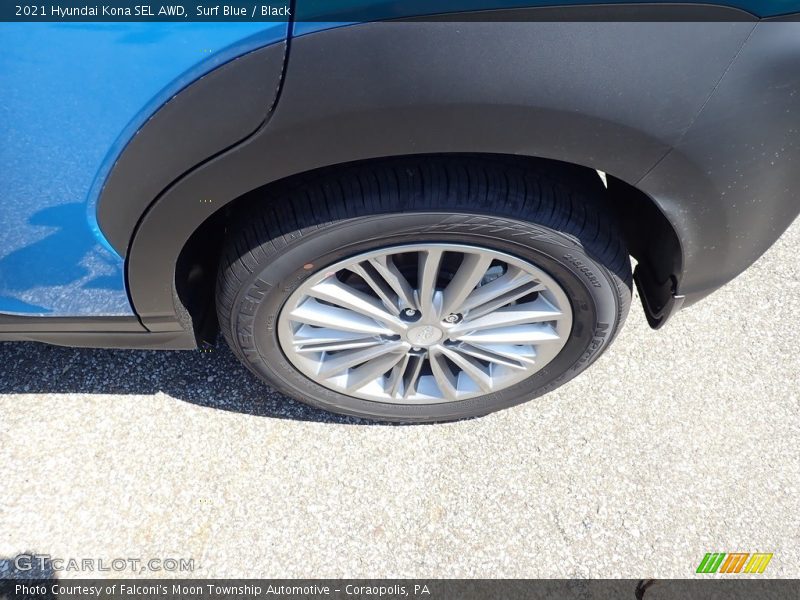 Surf Blue / Black 2021 Hyundai Kona SEL AWD