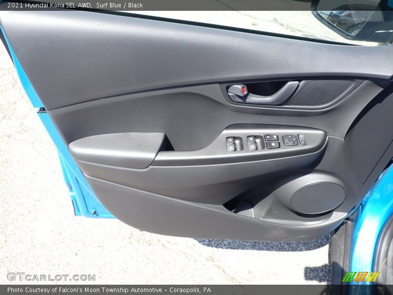 Surf Blue / Black 2021 Hyundai Kona SEL AWD