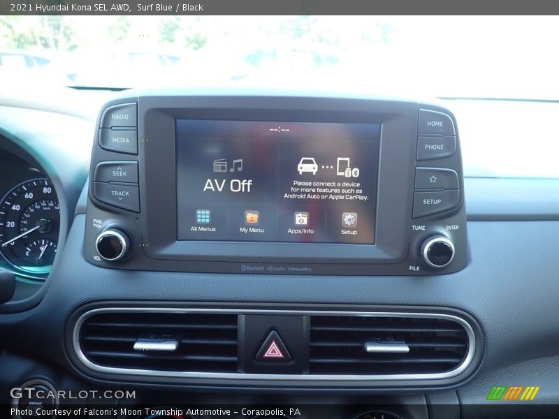 Surf Blue / Black 2021 Hyundai Kona SEL AWD