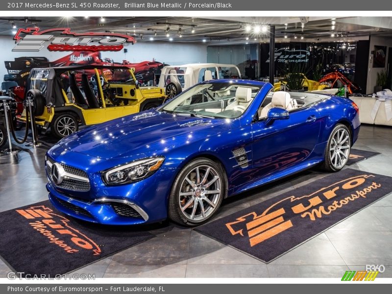 Brilliant Blue Metallic / Porcelain/Black 2017 Mercedes-Benz SL 450 Roadster