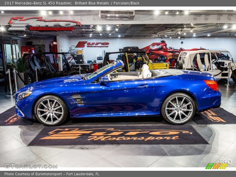 Brilliant Blue Metallic / Porcelain/Black 2017 Mercedes-Benz SL 450 Roadster