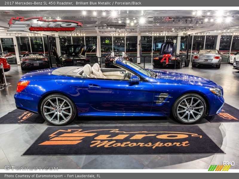 Brilliant Blue Metallic / Porcelain/Black 2017 Mercedes-Benz SL 450 Roadster