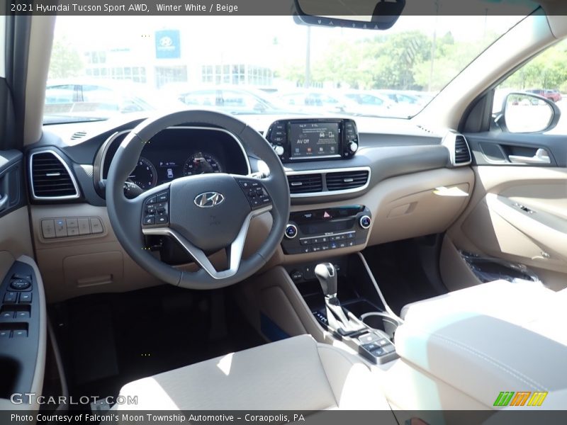 Winter White / Beige 2021 Hyundai Tucson Sport AWD