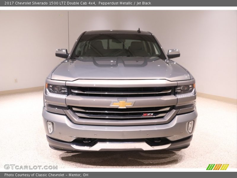 Pepperdust Metallic / Jet Black 2017 Chevrolet Silverado 1500 LTZ Double Cab 4x4