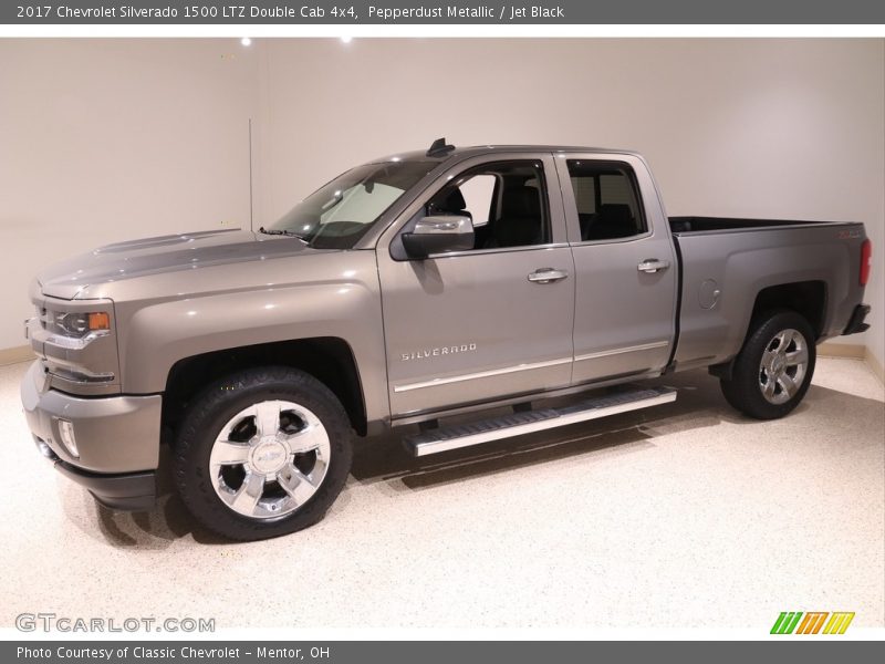 Pepperdust Metallic / Jet Black 2017 Chevrolet Silverado 1500 LTZ Double Cab 4x4