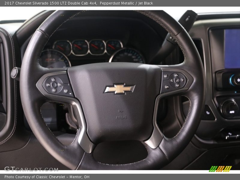 Pepperdust Metallic / Jet Black 2017 Chevrolet Silverado 1500 LTZ Double Cab 4x4