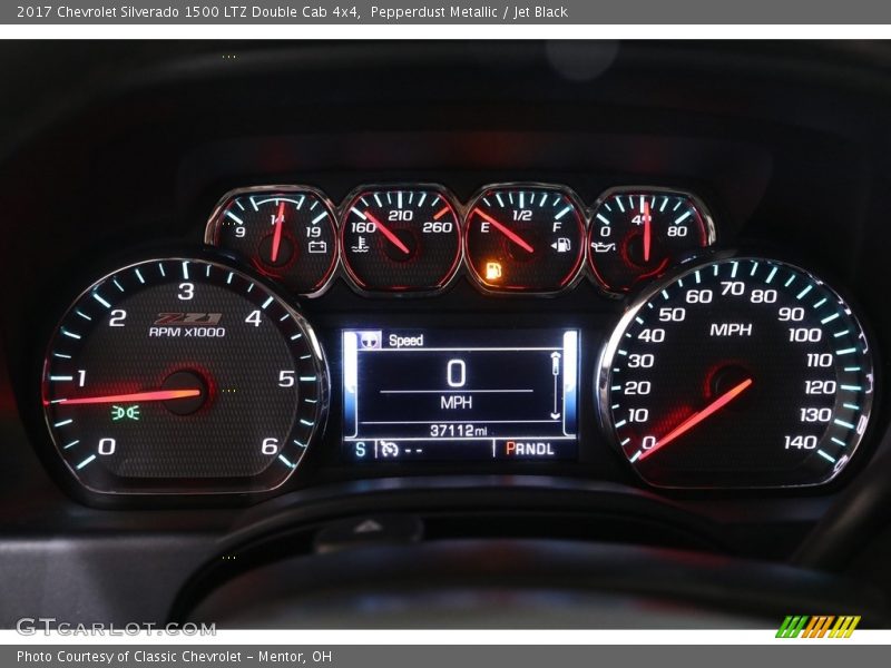 Pepperdust Metallic / Jet Black 2017 Chevrolet Silverado 1500 LTZ Double Cab 4x4